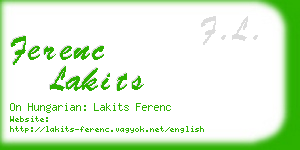 ferenc lakits business card